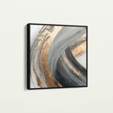 Abstract 1363 Canvas Art 16" x 16" / 40 x 40 cm / Black
