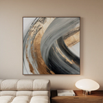 Abstract 1363 Canvas Art 60 x 60 cm / Black