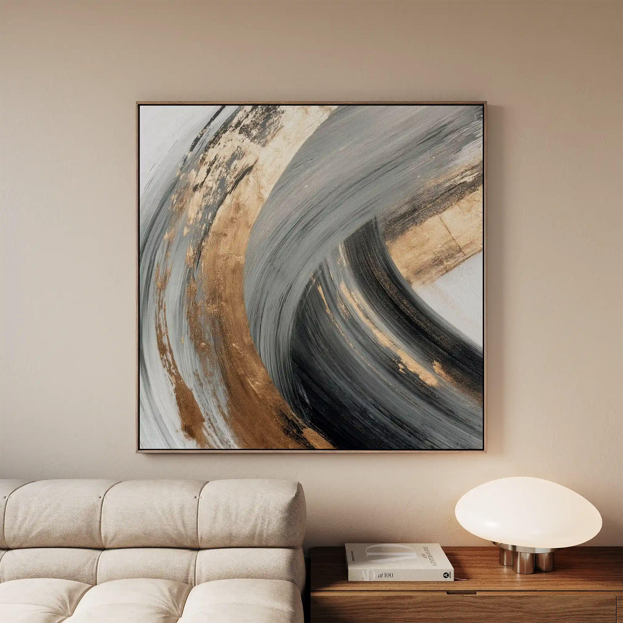 Abstract 1363 Canvas Art 60 x 60 cm / Black