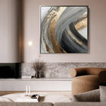 Abstract 1363 Canvas Art 60 x 60 cm / Black