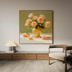 Floral 1363 Canvas Art 16" x 16" / 40 x 40 cm / Black