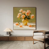 Floral 1363 Canvas Art 16" x 16" / 40 x 40 cm / Black