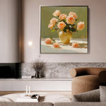 Floral 1363 Canvas Art 16" x 16" / 40 x 40 cm / Black