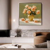 Floral 1363 Canvas Art 16" x 16" / 40 x 40 cm / Black