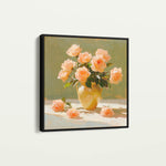 Floral 1363 Canvas Art 16" x 16" / 40 x 40 cm / Black