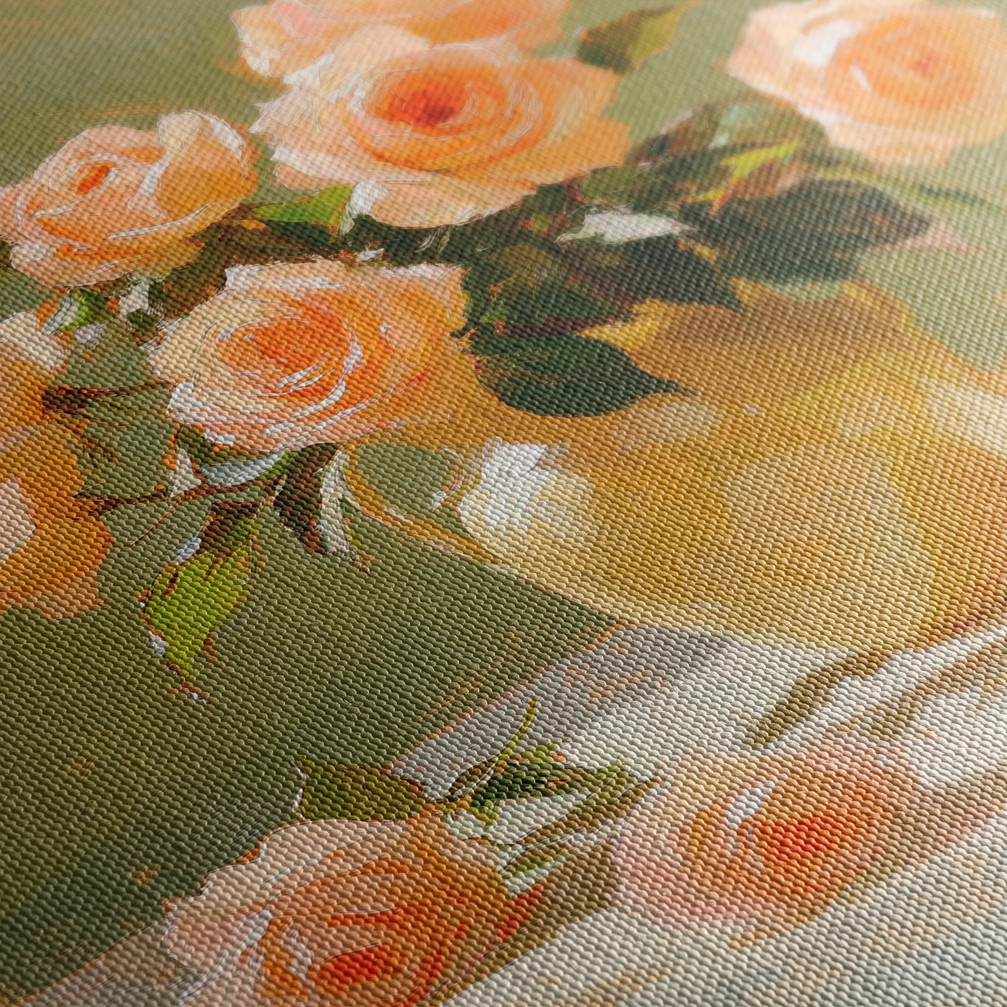 Floral 1363 Canvas Art 16" x 16" / 40 x 40 cm / Black
