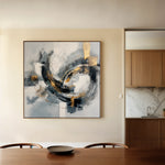 Abstract 1364 Canvas Art 16" x 16" / 40 x 40 cm / Black
