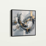 Abstract 1364 Canvas Art 16" x 16" / 40 x 40 cm / Black