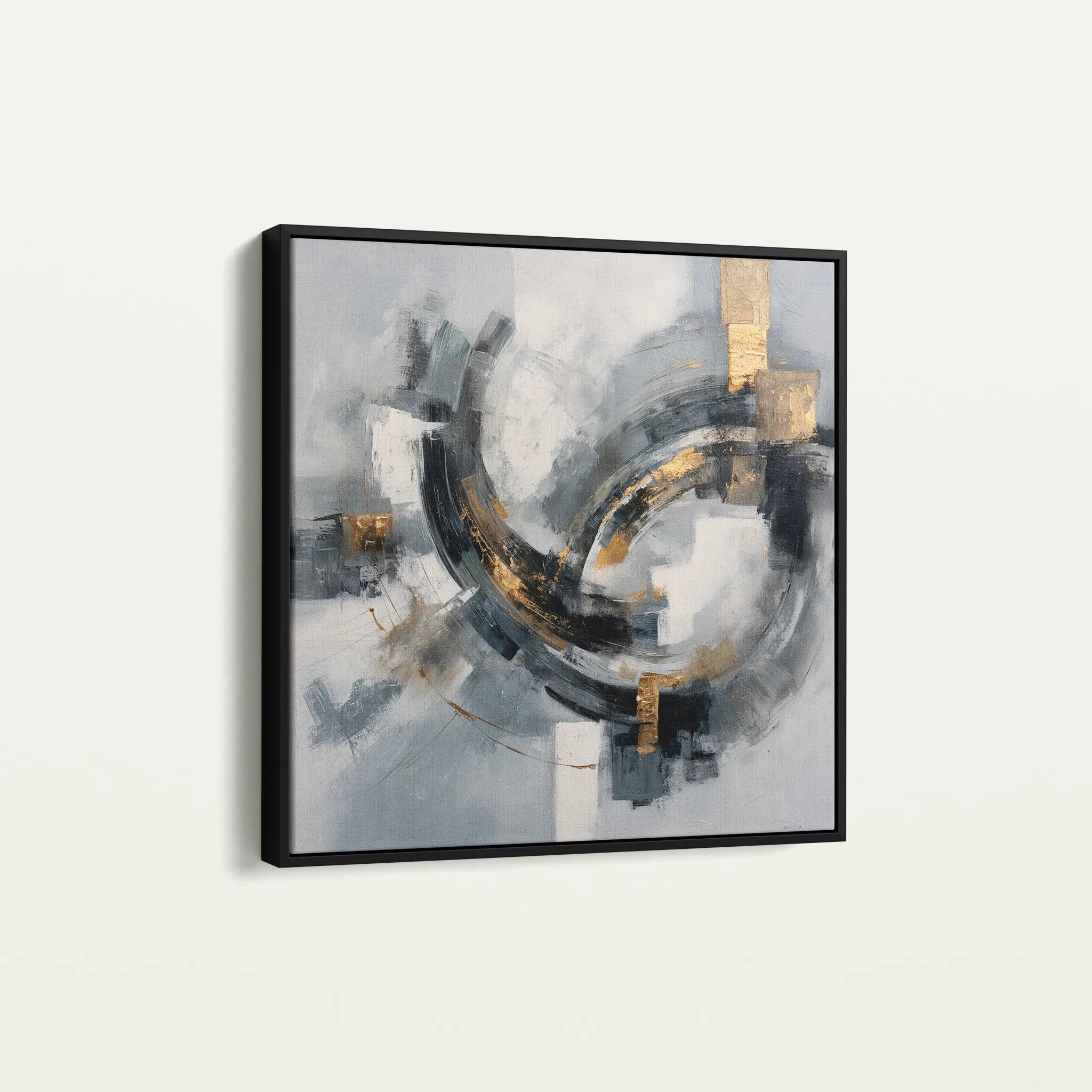 Abstract 1364 Canvas Art 16" x 16" / 40 x 40 cm / Black