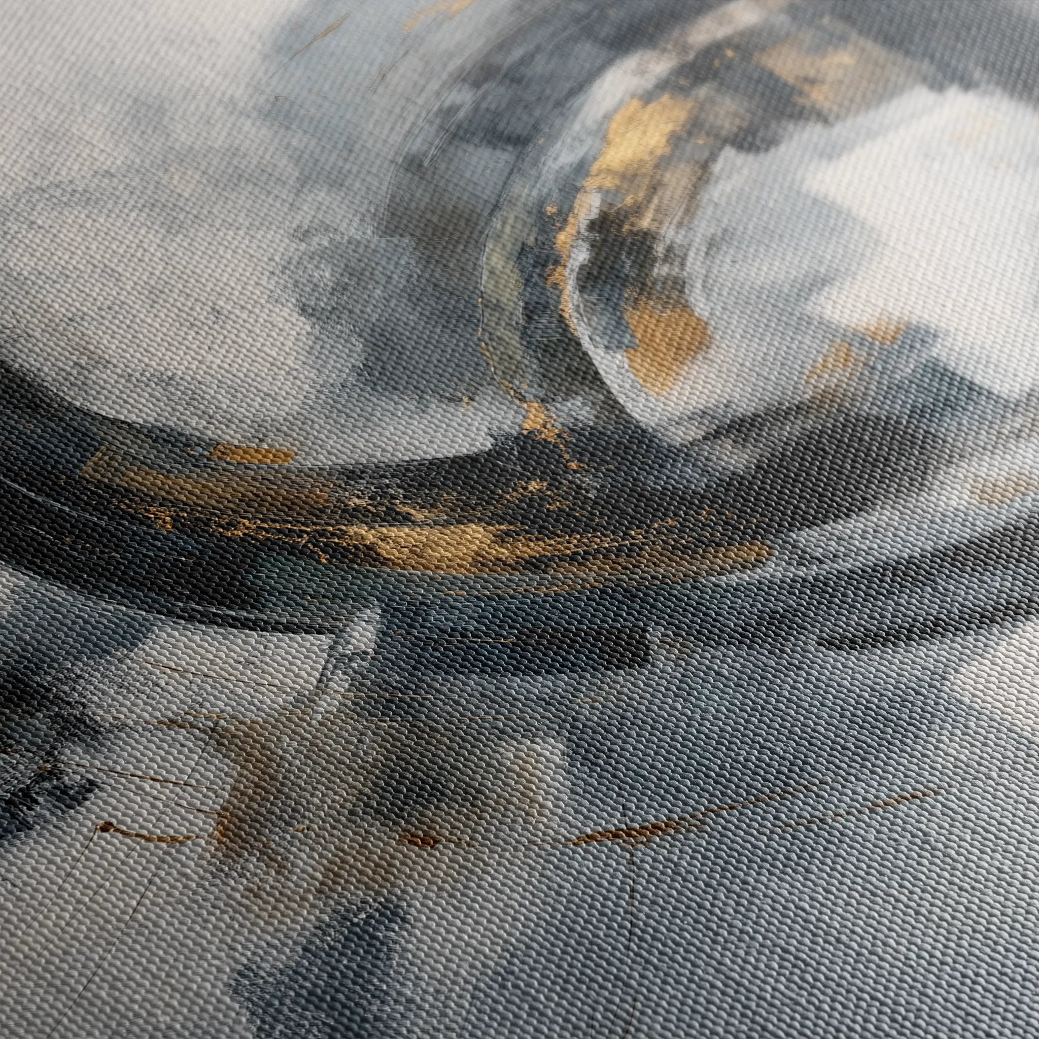 Abstract 1364 Canvas Art 16" x 16" / 40 x 40 cm / Black