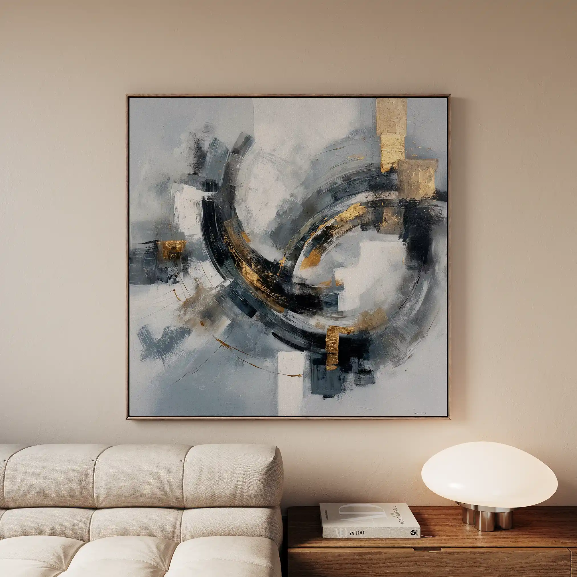 Abstract 1364 Canvas Art 60 x 60 cm / Black