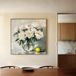 Floral 1364 Canvas Art 16" x 16" / 40 x 40 cm / Black