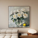 Floral 1364 Canvas Art 16" x 16" / 40 x 40 cm / Black