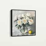 Floral 1364 Canvas Art 16" x 16" / 40 x 40 cm / Black