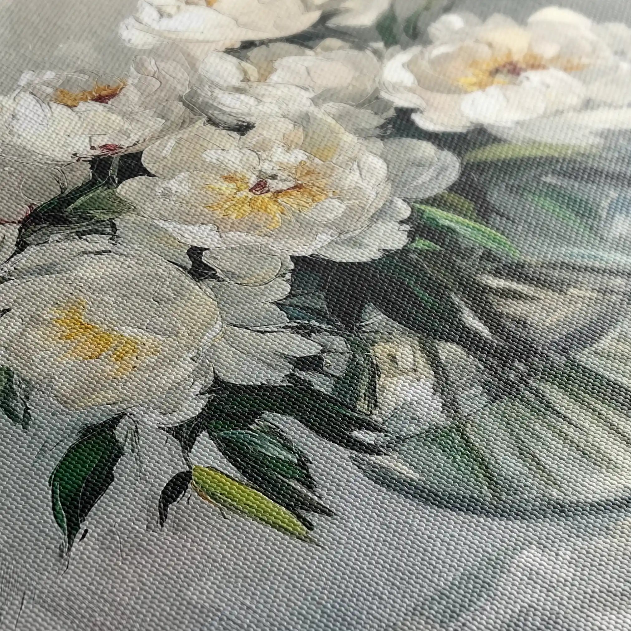 Floral 1364 Canvas Art 16" x 16" / 40 x 40 cm / Black