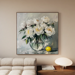 Floral 1364 Canvas Art 60 x 60 cm / Black