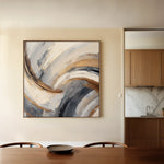 Abstract 1365 Canvas Art 16" x 16" / 40 x 40 cm / Black
