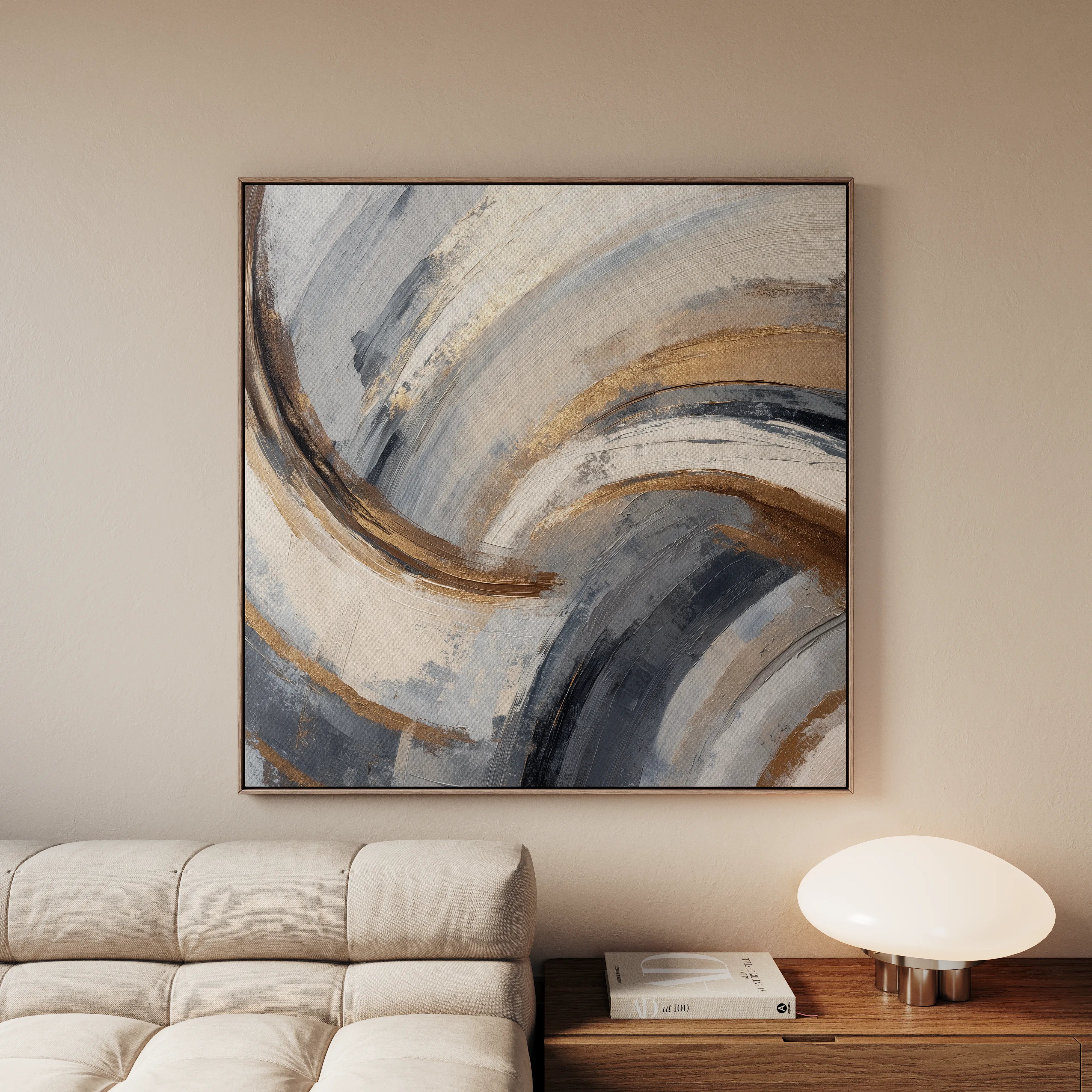 Abstract 1365 Canvas Art 16" x 16" / 40 x 40 cm / Black