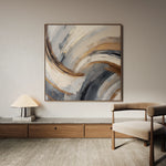 Abstract 1365 Canvas Art 16" x 16" / 40 x 40 cm / Black