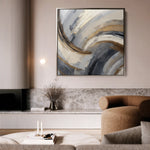 Abstract 1365 Canvas Art 16" x 16" / 40 x 40 cm / Black