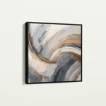Abstract 1365 Canvas Art 16" x 16" / 40 x 40 cm / Black