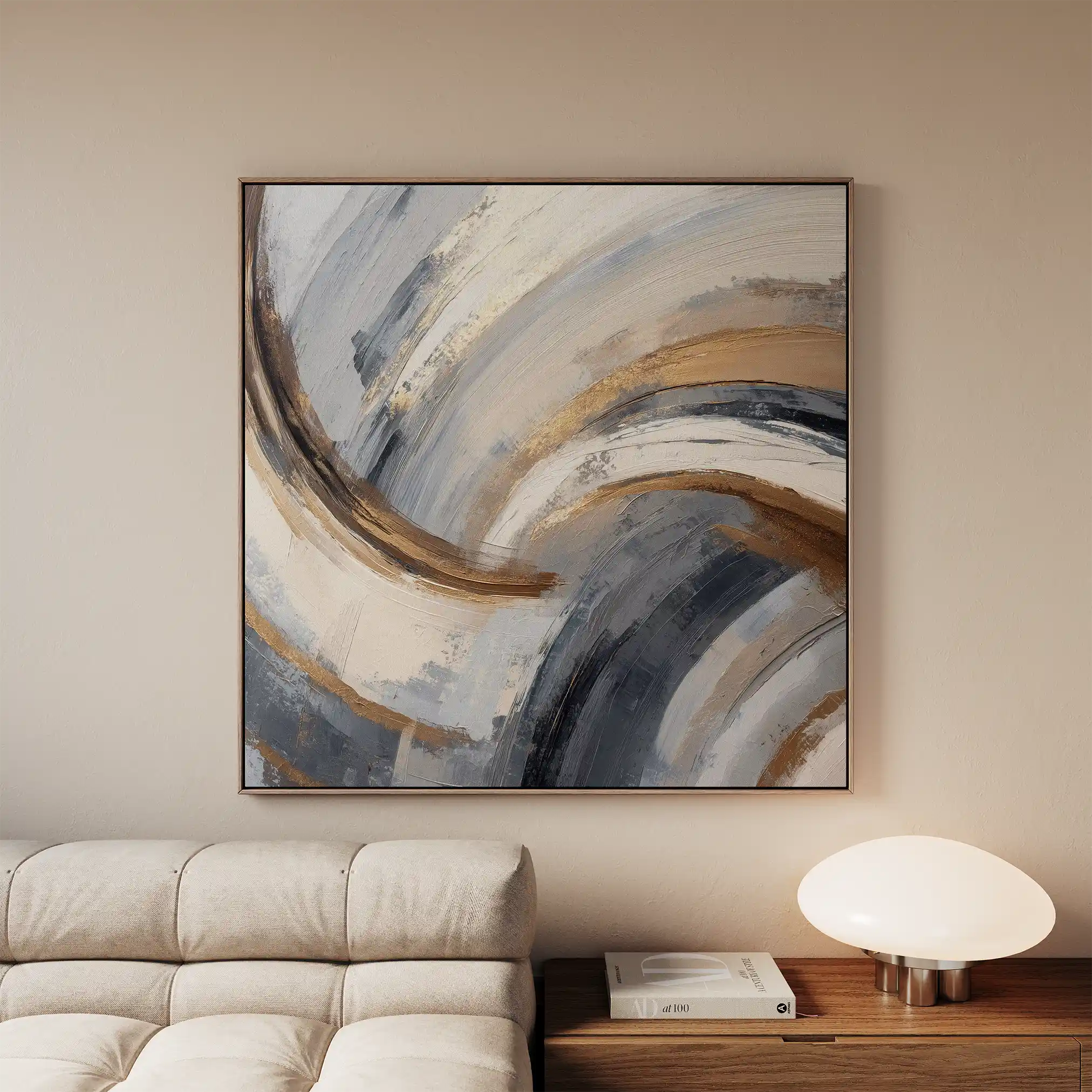 Abstract 1365 Canvas Art 60 x 60 cm / Black
