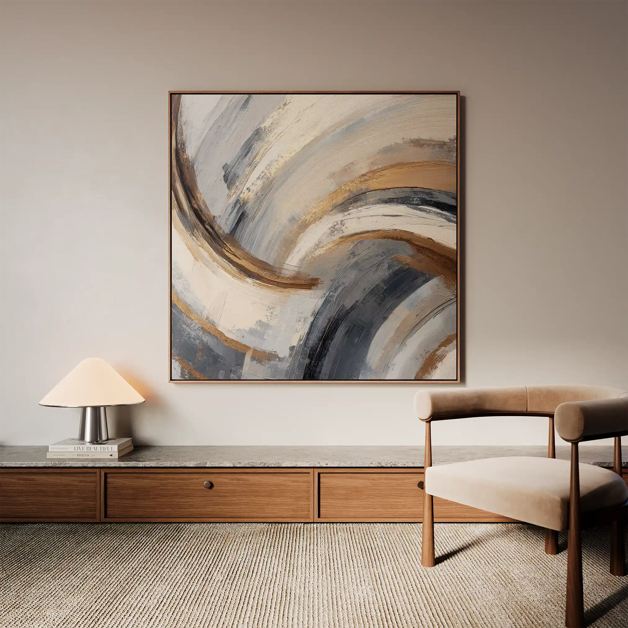 Abstract 1365 Canvas Art 60 x 60 cm / Black