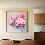 Floral 1365 Canvas Art 16" x 16" / 40 x 40 cm / Black
