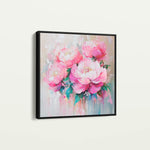 Floral 1365 Canvas Art 16" x 16" / 40 x 40 cm / Black