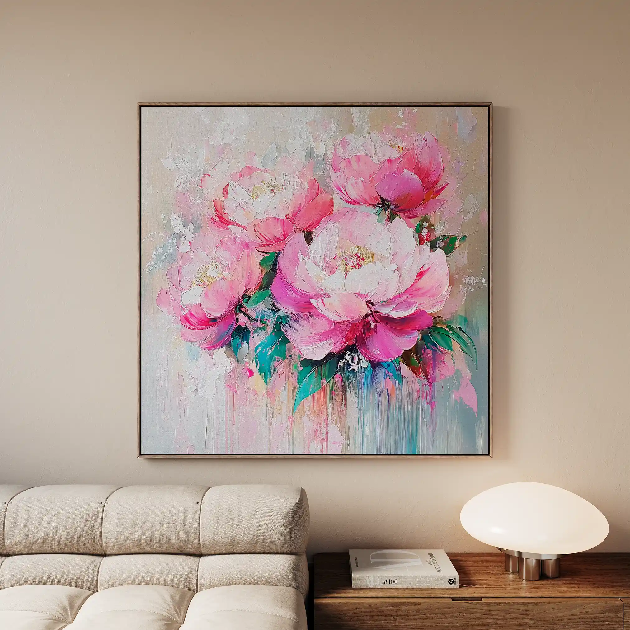 Floral 1365 Canvas Art 60 x 60 cm / Black