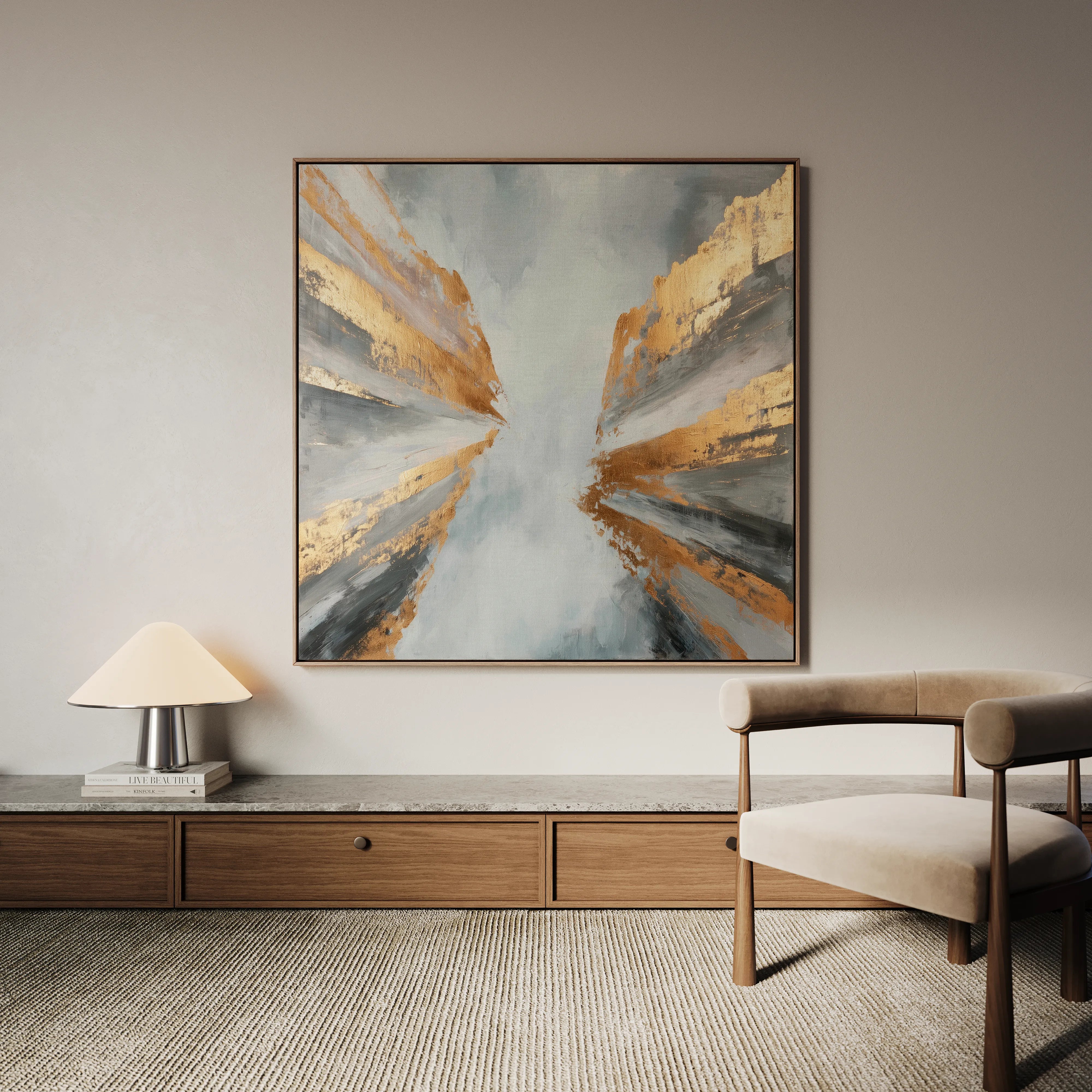 Abstract 1366 Canvas Art 16" x 16" / 40 x 40 cm / Black