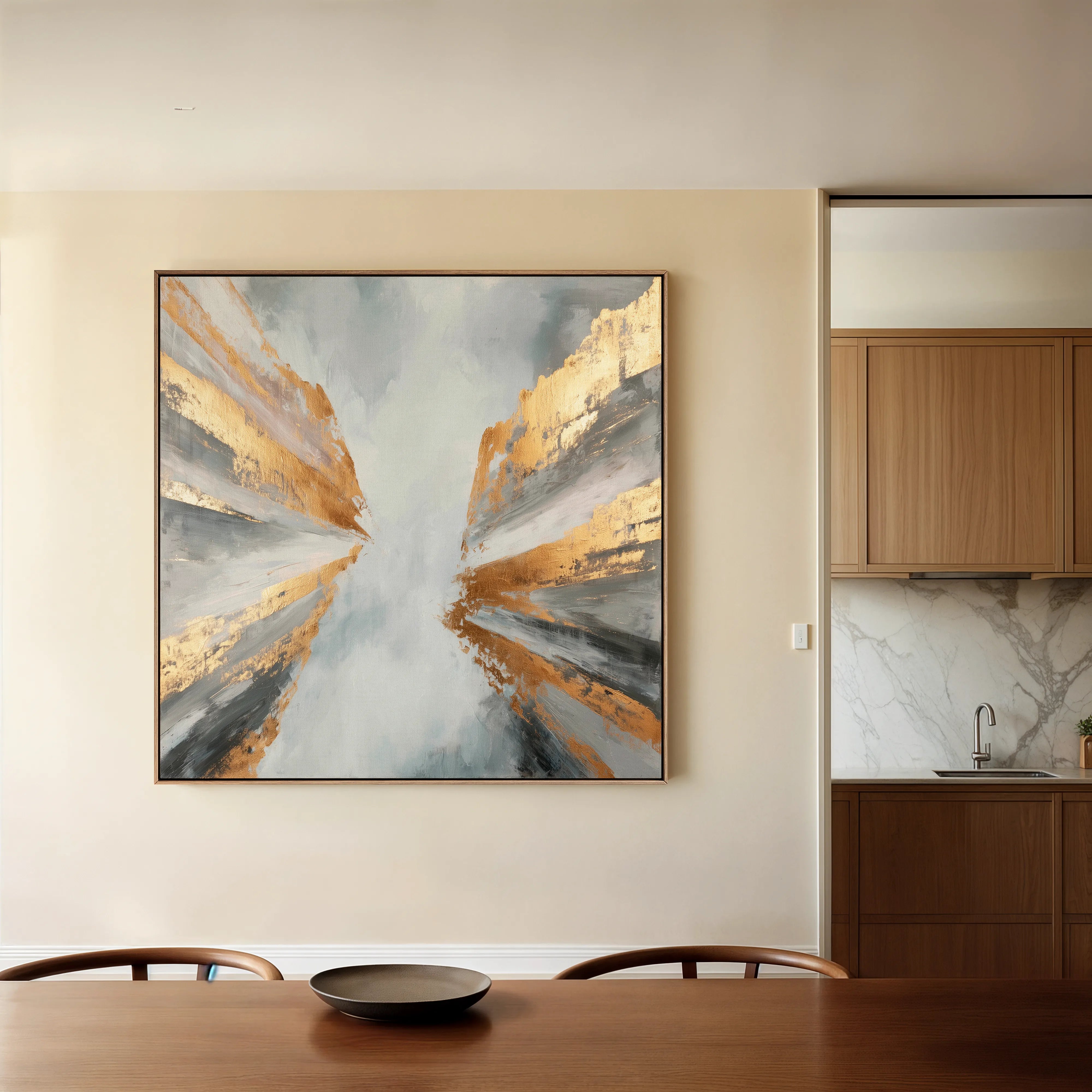 Abstract 1366 Canvas Art 16" x 16" / 40 x 40 cm / Black