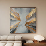 Abstract 1366 Canvas Art 16" x 16" / 40 x 40 cm / Black