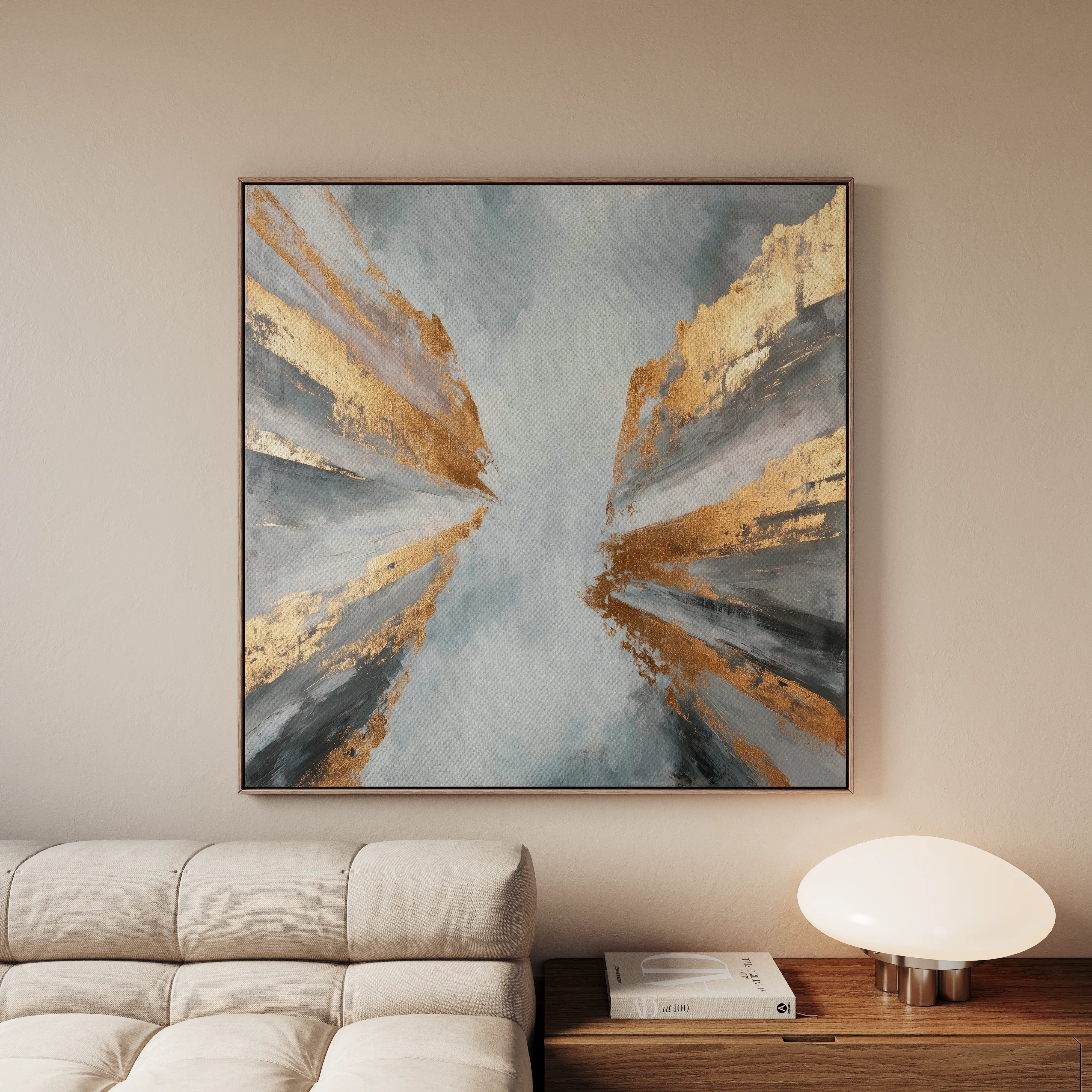 Abstract 1366 Canvas Art 16" x 16" / 40 x 40 cm / Black