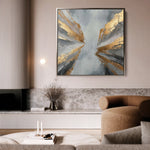 Abstract 1366 Canvas Art 16" x 16" / 40 x 40 cm / Black