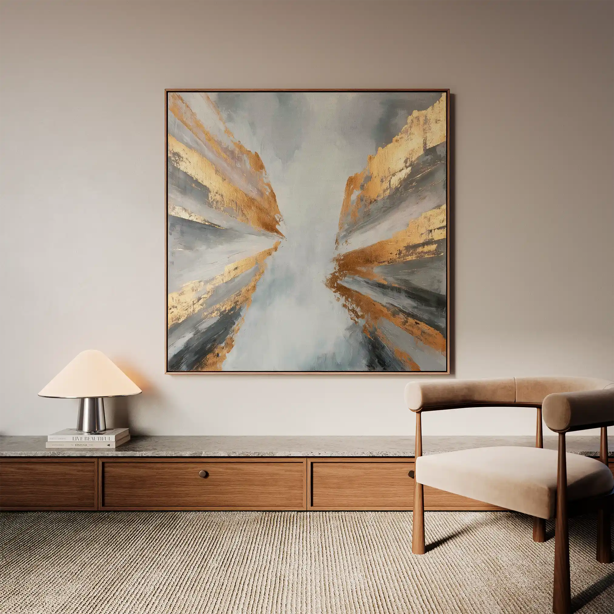 Abstract 1366 Canvas Art 60 x 60 cm / Black