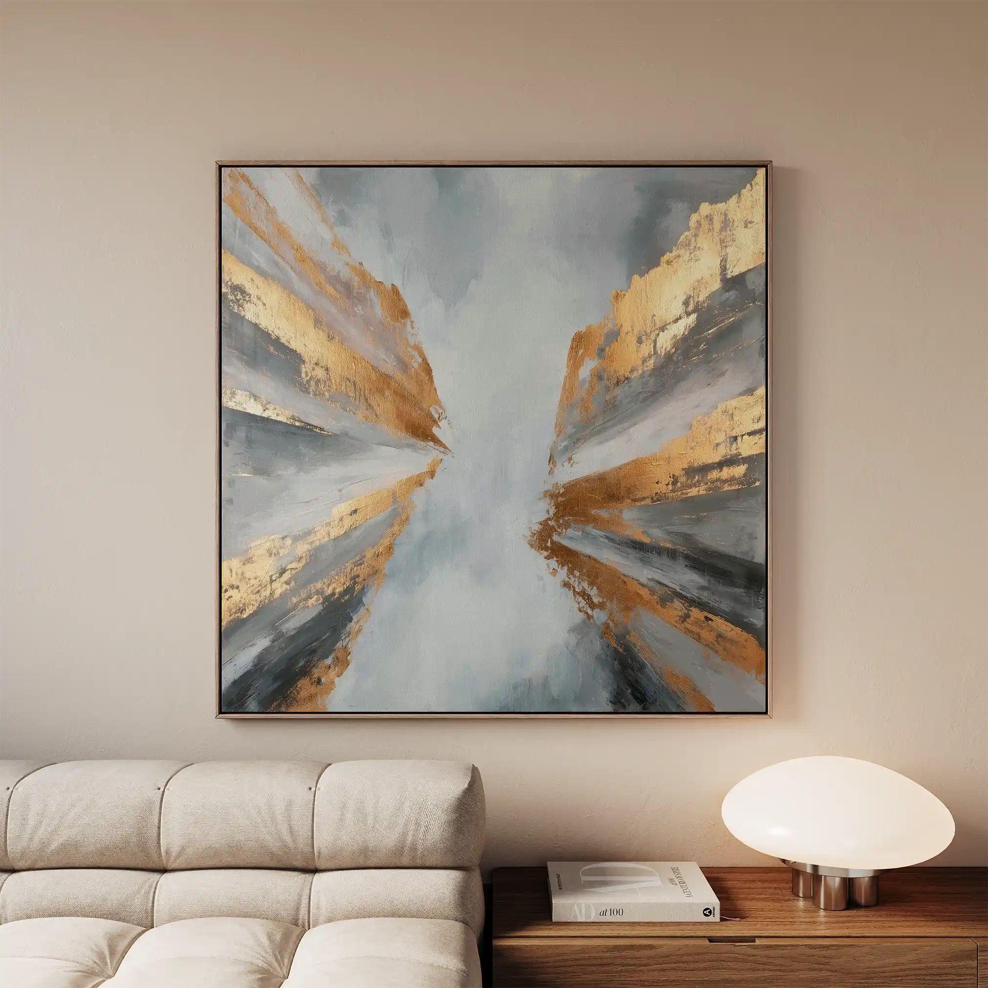 Abstract 1366 Canvas Art 60 x 60 cm / Black
