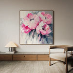 Floral 1366 Canvas Art 16" x 16" / 40 x 40 cm / Black