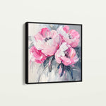 Floral 1366 Canvas Art 16" x 16" / 40 x 40 cm / Black