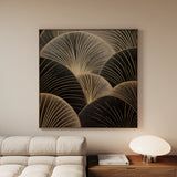 Abstract 1367 Canvas Art 16" x 16" / 40 x 40 cm / Black