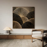Abstract 1367 Canvas Art 16" x 16" / 40 x 40 cm / Black