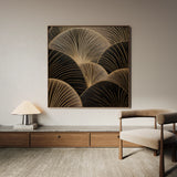 Abstract 1367 Canvas Art 16" x 16" / 40 x 40 cm / Black