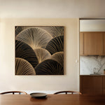 Abstract 1367 Canvas Art 16" x 16" / 40 x 40 cm / Black