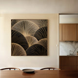 Abstract 1367 Canvas Art 16" x 16" / 40 x 40 cm / Black