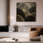 Abstract 1367 Canvas Art 16" x 16" / 40 x 40 cm / Black