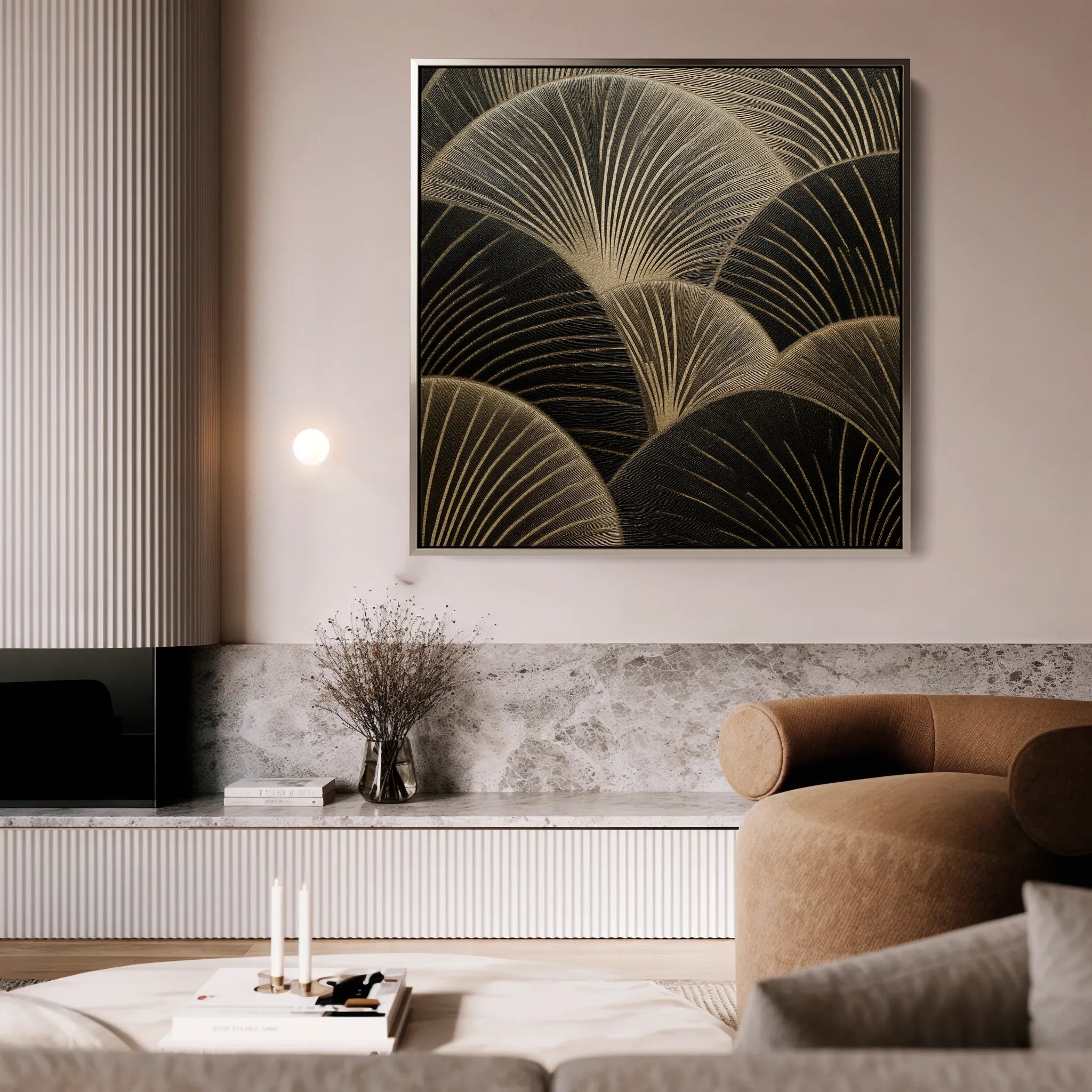 Abstract 1367 Canvas Art 16" x 16" / 40 x 40 cm / Black