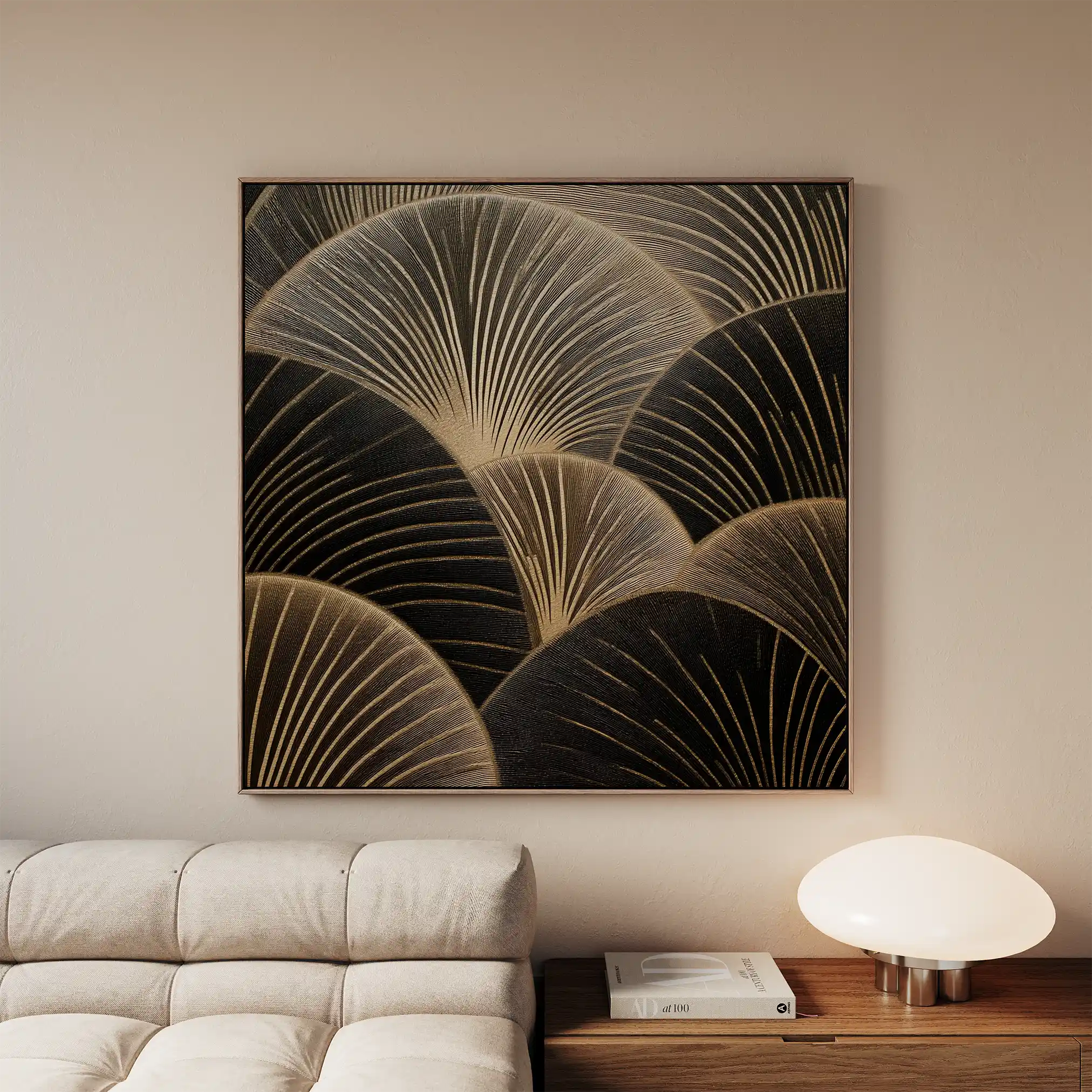 Abstract 1367 Canvas Art 60 x 60 cm / Black