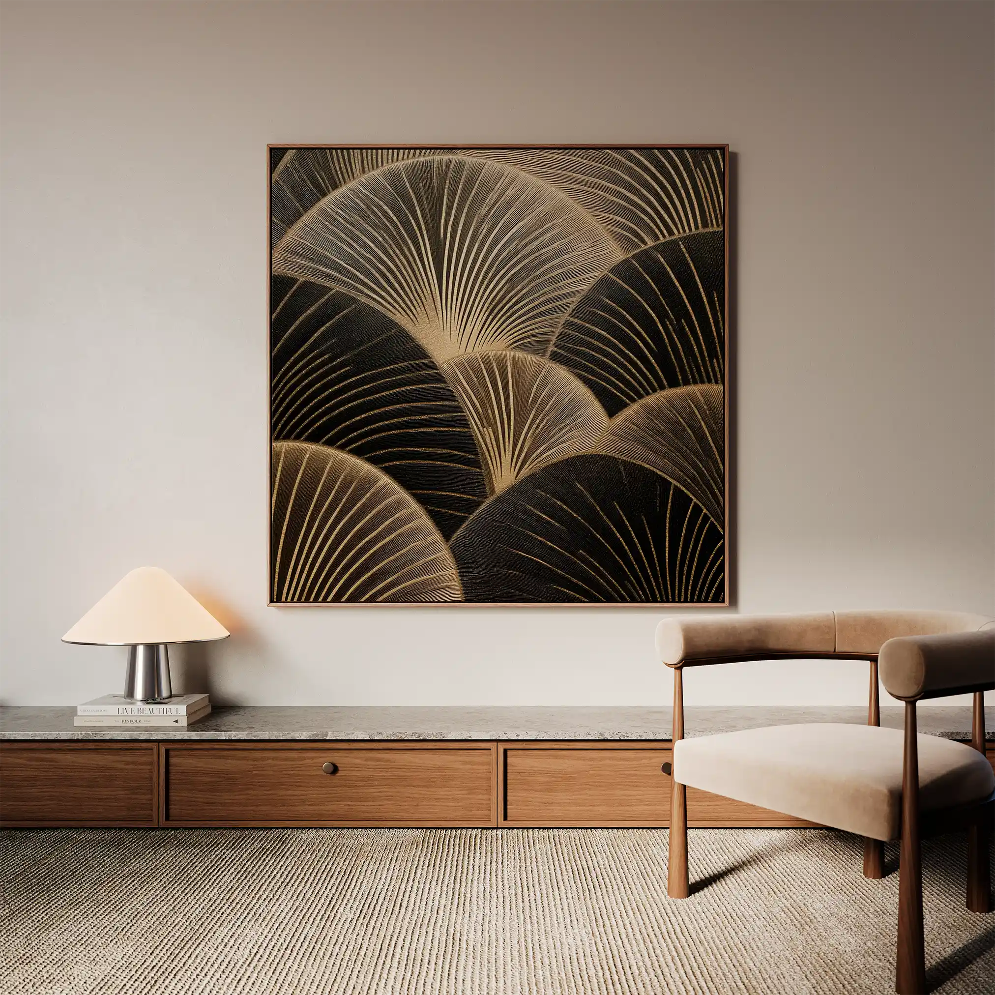 Abstract 1367 Canvas Art 60 x 60 cm / Black