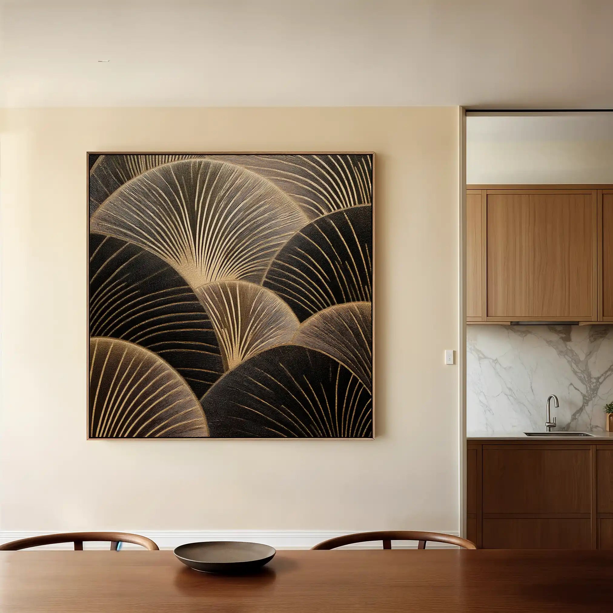 Abstract 1367 Canvas Art 60 x 60 cm / Black