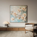 Floral 1367 Canvas Art 16" x 16" / 40 x 40 cm / Black